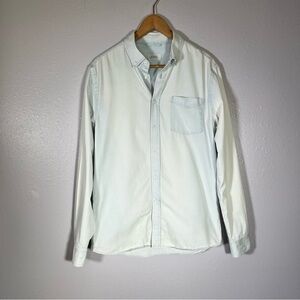 Saturdays NYC light blue chambray button down shirt M quiet luxury minimalist
